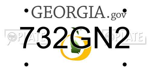 732GN2 Georgia License Plate