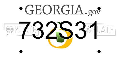 732S31 Georgia License Plate