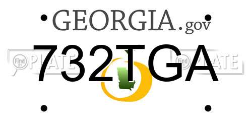 732TGA Georgia License Plate