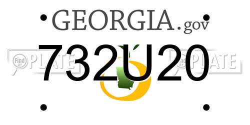 732U20 Georgia License Plate