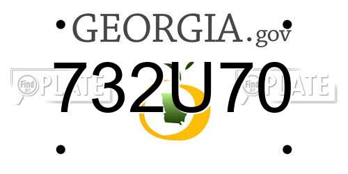 732U70 Georgia License Plate