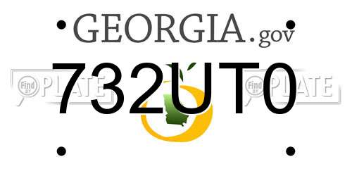 732UT0 Georgia License Plate
