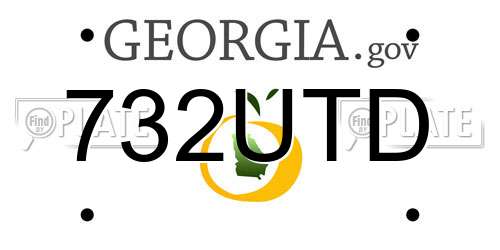 732UTD Georgia License Plate