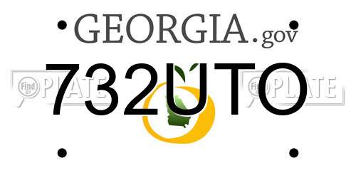 732UTO Georgia License Plate