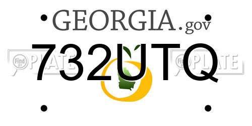 732UTQ Georgia License Plate