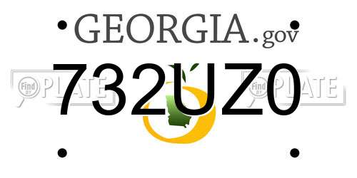 732UZ0 Georgia License Plate