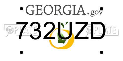 732UZD Georgia License Plate