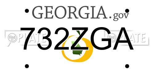 732ZGA Georgia License Plate