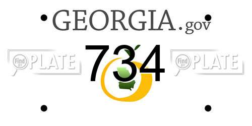 734 Georgia License Plate
