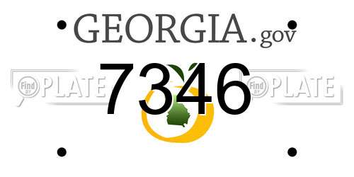 7346 Georgia License Plate