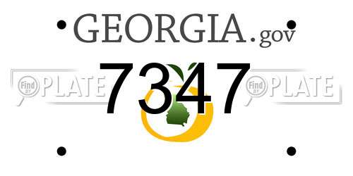 7347 Georgia License Plate