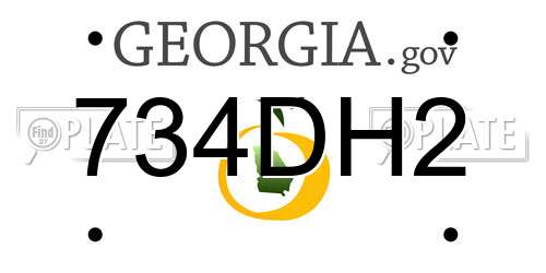 734DH2 Georgia License Plate