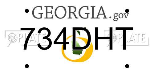 734DHT Georgia License Plate