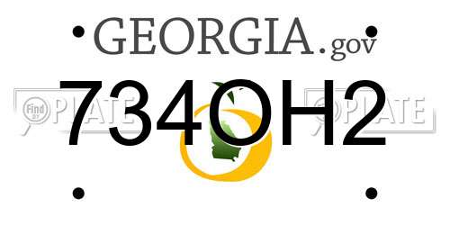 734OH2 Georgia License Plate