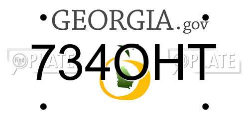 734OHT Georgia License Plate