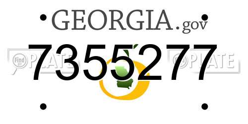 7355277 Georgia License Plate