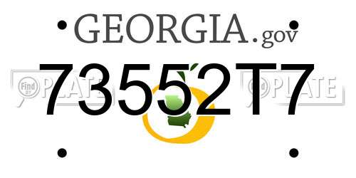 73552T7 Georgia License Plate