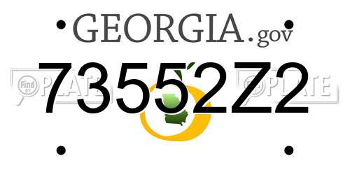 73552Z2 Georgia License Plate