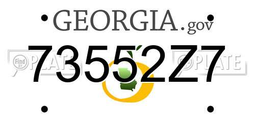 73552Z7 Georgia License Plate