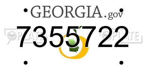 7355722 Georgia License Plate