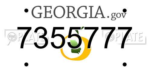 7355777 Georgia License Plate