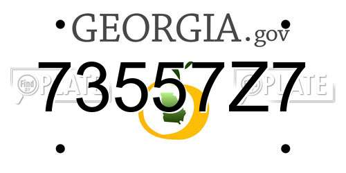 73557Z7 Georgia License Plate