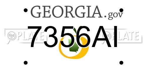 7356AI Georgia License Plate