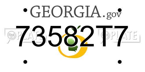 73582T7 Georgia License Plate