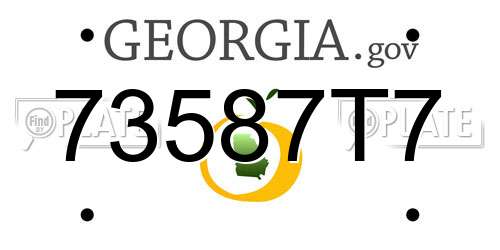 73587T7 Georgia License Plate