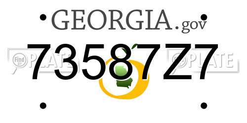 73587Z7 Georgia License Plate
