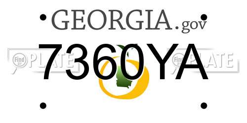 7360YA Georgia License Plate