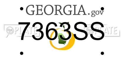 7363SS Georgia License Plate