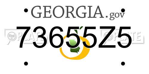 73655Z5 Georgia License Plate