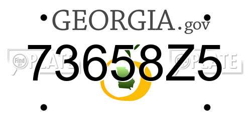 73658Z5 Georgia License Plate