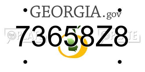 73658Z8 Georgia License Plate