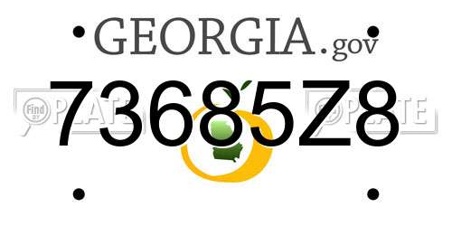 73685Z8 Georgia License Plate