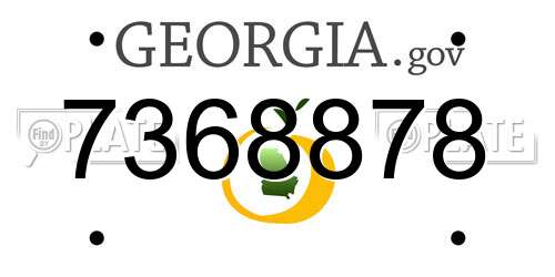 7368878 Georgia License Plate