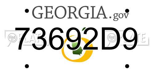 73692D9 Georgia License Plate