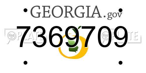 7369709 Georgia License Plate