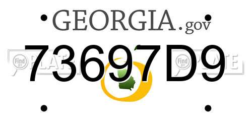 73697D9 Georgia License Plate
