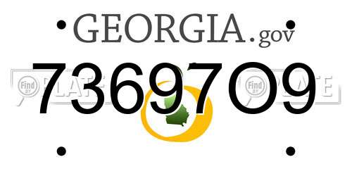 73697O9 Georgia License Plate