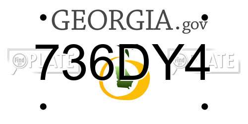 736DY4 Georgia License Plate