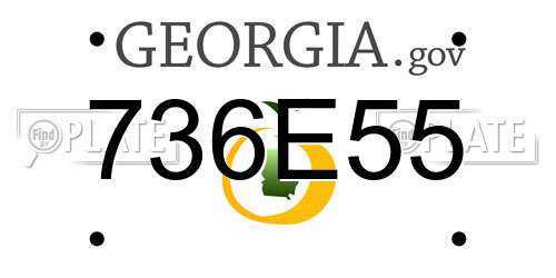 736E55 Georgia License Plate