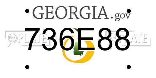 736E88 Georgia License Plate