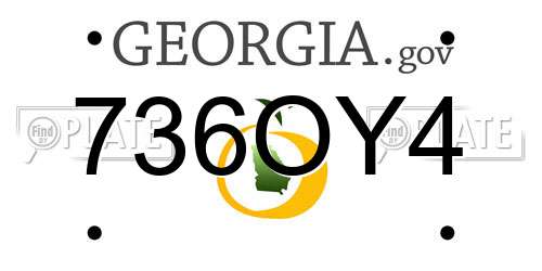 736OY4 Georgia License Plate