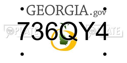 736QY4 Georgia License Plate
