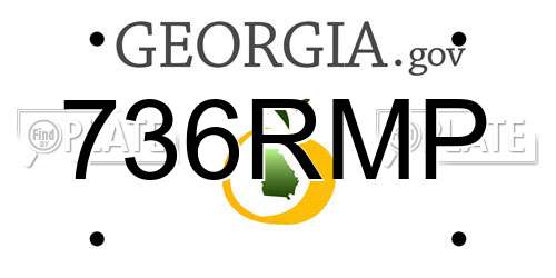 736RMP Georgia License Plate