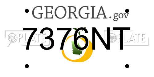 7376NT Georgia License Plate