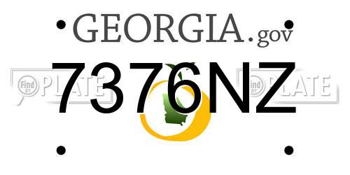 7376NZ Georgia License Plate