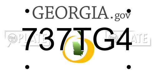737TG4 Georgia License Plate